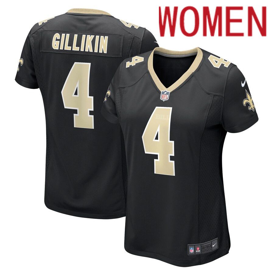 Women New Orleans Saints #4 Blake Gilikin Nike Black Game Player NFL Jersey->women nfl jersey->Women Jersey